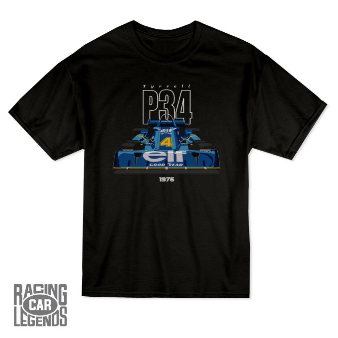 Camiseta Tyrrell P34 de Patrick Depailler Negra